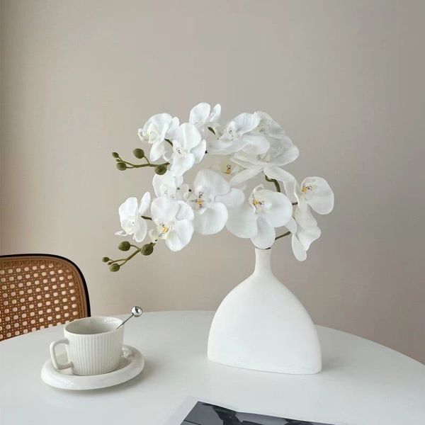 Cành hoa lan hồ điệp cao su 7 bông cao cấp - decor trang trí nhà cửa cực đẹp và sang trọng
