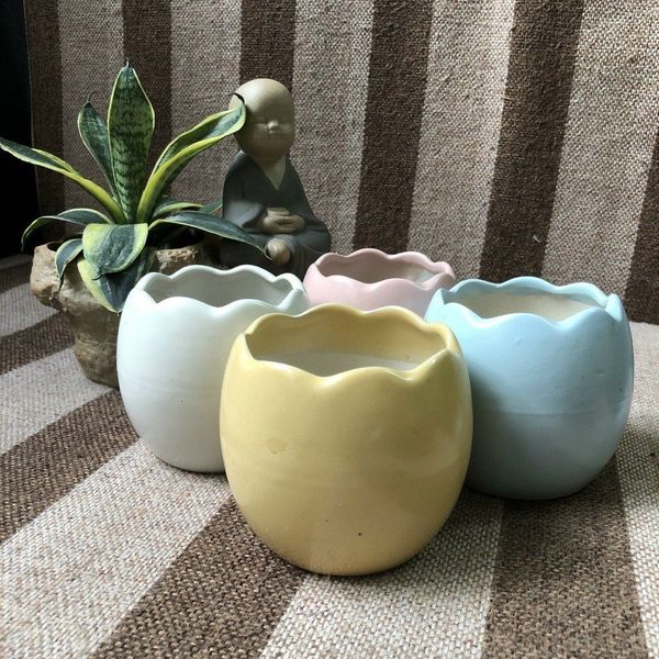 Chậu gốm, sứ cỡ nhỏ - Chậu gốm sứ mini - Chậu trồng cây để bàn, trồng sen đá - Trang trí nhà cửa