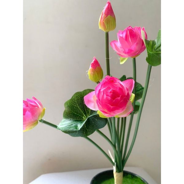 Cụm hoa sen nhí - Cụm hoa sen giả trang trí nhà cửa - Trang trí tháp oản tài lộc, Decor siêu đẹp