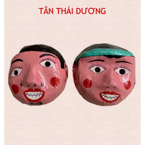 Mặt nạ Trung Thu - Mặt nạ Chí Phèo, Thị Nở - Mặt nạ bồi dân gian - Mặt nạ vẽ tay dân gian - Trang trí Trung Thu