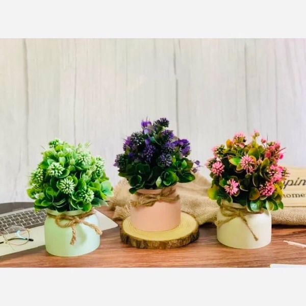 Chậu cây giả - Chậu cây tú cầu nhí để bàn - Decor trang trí nhà cửa cực đẹp