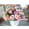 Giỏ mây - Giỏ mai tròn đựng hoa, có quai cầm - Decor Trang trí nhà cửa, Decor sự kiện