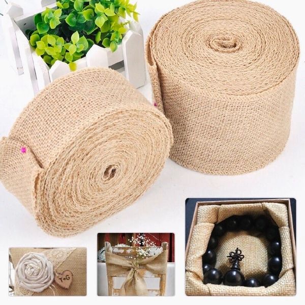 Ruy băng vải bao bố - Làm đồ handmade, thắt nơ hộp quà - Decor trang trí kiểu Vintage - 4cm x 5 mét
