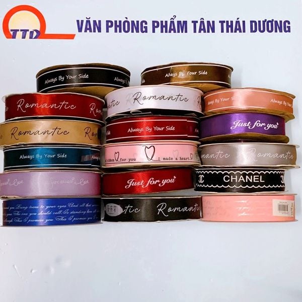 Ruy Băng Lụa In Chữ 2,5Cm Đẹp