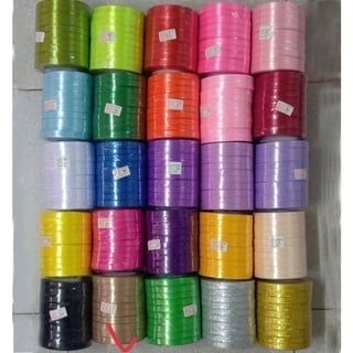 Sỉ 1 cây/10 Cuộn Ruy Băng lụa 1cm nhiều màu - cuộn 22m