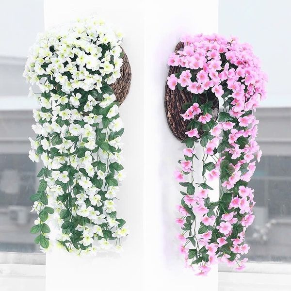 Hoa Giả - Chùm hoa đỗ quyên giả cao cấp dáng rủ treo tường - Decor Trang trí nhà cửa