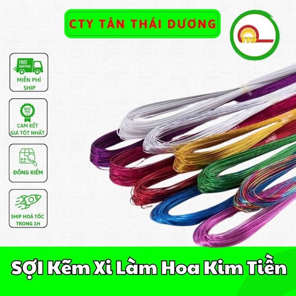 1kg = 370 SỢI Kẽm Xi Làm Hoa Kim Tiền -Cành Vàng Lá Ngọc- Cây Tiền - Hoa Len Sợi - Handmade
