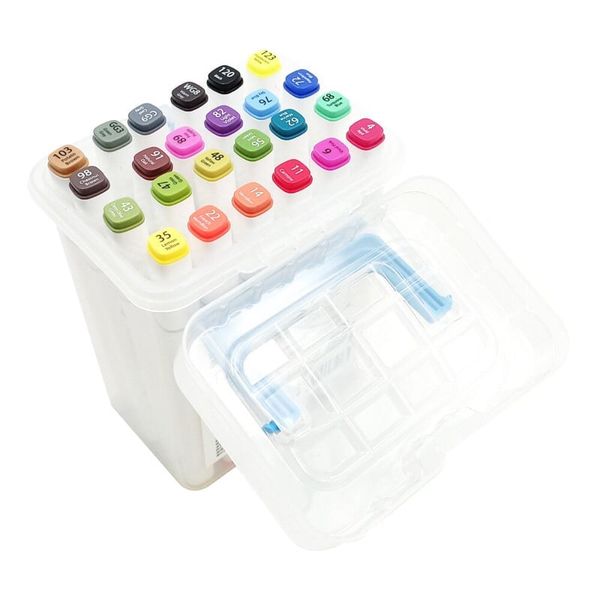 Bút lông màu Marker - 2 đầu hộp nhựa Deli cao cấp - Tô màu vẽ tranh chuyên nghiệp