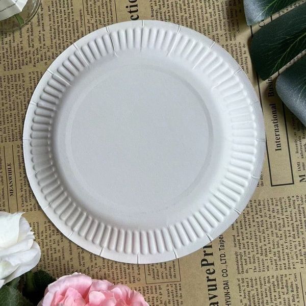 Set 10 Đĩa giấy tròn - Đĩa giấy dùng 1 lần đựng đồ ăn, tiệc liên loan siêu tiện dụng