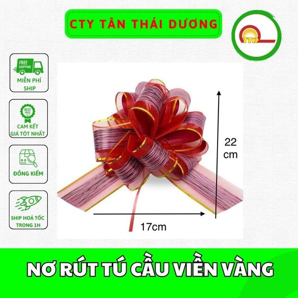 NƠ RÚT TÚ CẦU VIỀN VÀNG - TRANG TRÍ QUÀ TẶNG
