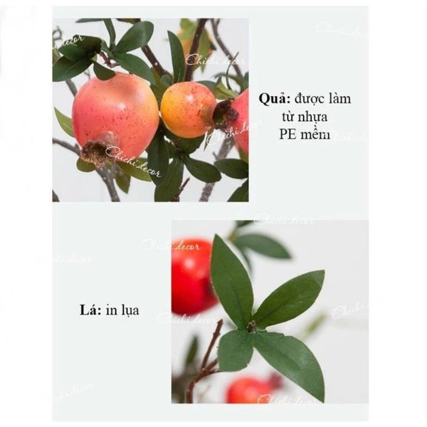 Cành Quả Lựu Giả Thân Mốc Giống Thật 99%