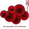Set 6 quạt giấy - Decor trang trí nhà cửa - Trang trí Tết