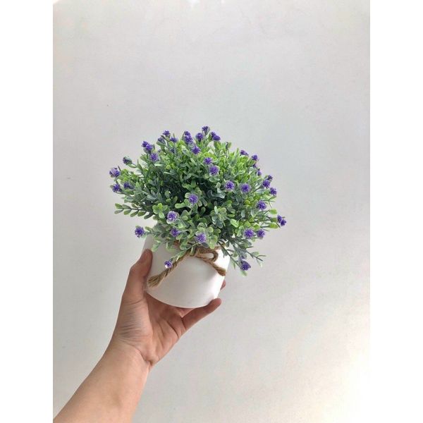 Hoa giả - Chậu hoa tú cầu để bàn, decor trang nhà nhà cửa cực đẹp