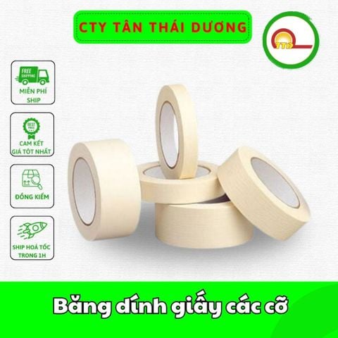 Băng dính giấy các cỡ dài 14 met_siêu dính