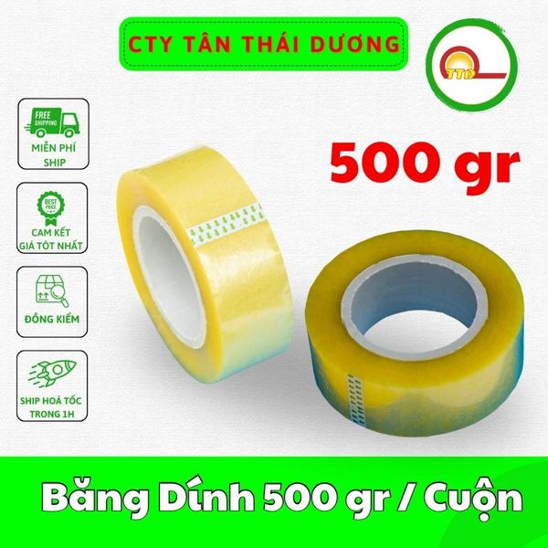 Băng dính 500 gr / cuộn_dán thùng_đóng gói hàng hóa