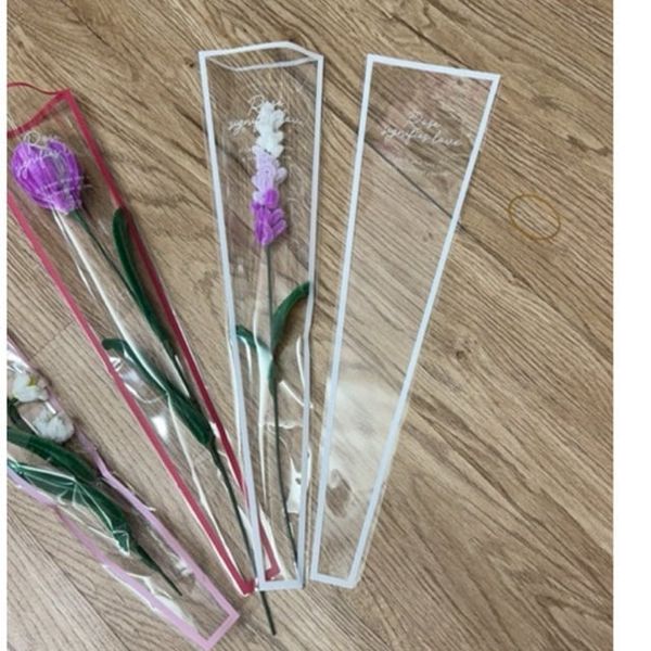Set 10 túi đựng hoa 1 bông trong suốt