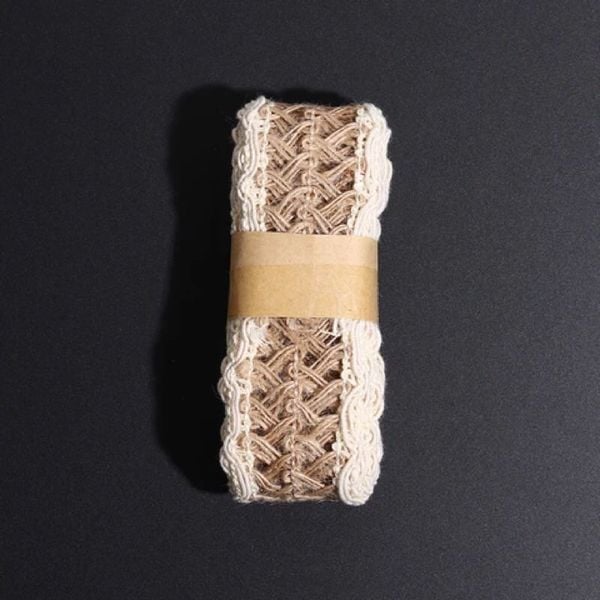 Cuộn dây ruy băng vải bao bố phối ren - Làm đồ handmade, thắt nơ trang trí hộp quà - Dài 2 Mét