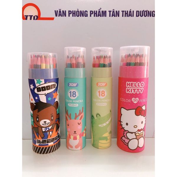 Hộp Bút Chì Màu - 12 , 18 , 24 , 36 màu ( Có Kèm Sẵn Gọt Chì )