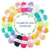 Set 12 Cuộn Len Nhiều Màu Làm Đồ Handmade, làm gấu bông cực đẹp