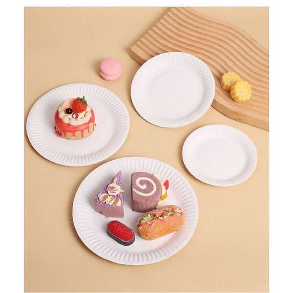 Set 10 Đĩa giấy tròn - Đĩa giấy dùng 1 lần đựng đồ ăn, tiệc liên loan siêu tiện dụng
