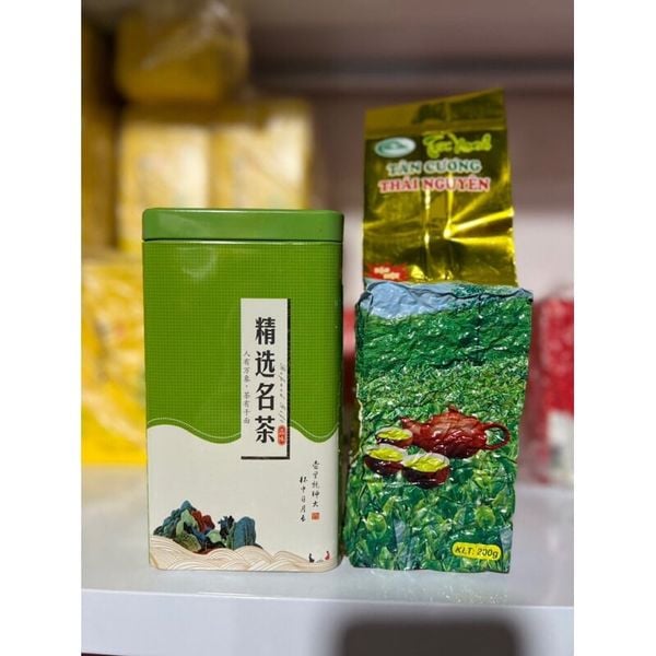 Hộp đựng trà bằng thiếc - Đựng 100g Chè - Loại đẹp