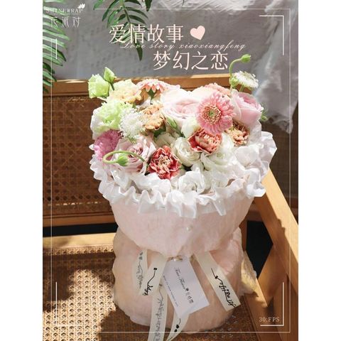 (Lẻ 5 tờ) giấy nến , giấy nhăn gói hoa kiểu hàn quốc cực xinh