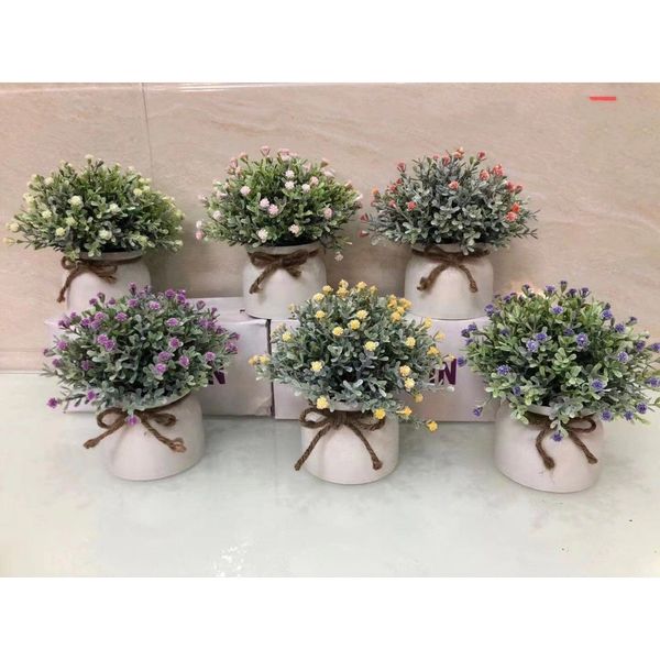 Hoa giả - Chậu hoa tú cầu để bàn, decor trang nhà nhà cửa cực đẹp