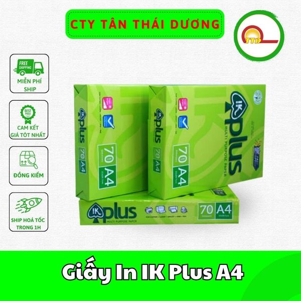 Giấy In IK Plus A4 70gsm 500 tờ/ Ram_Giấy In Cao Cấp