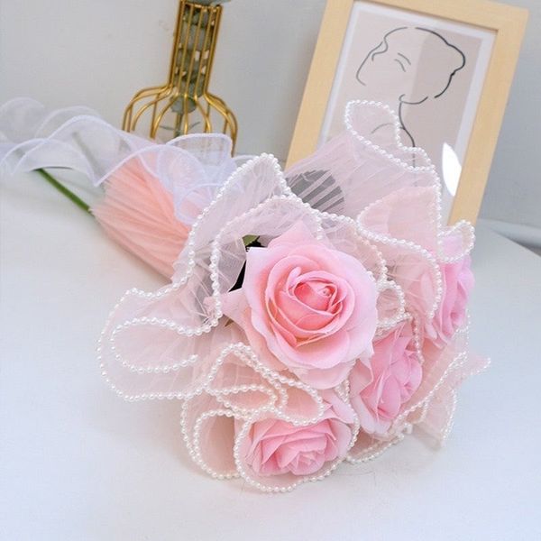 Giấy gói hoa - VOAN LƯỚI - VOAN SÓNG , VIỀN NGỌC TRAI  gói hoa -  28cm*2m