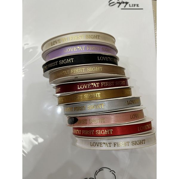 (1Cm 45Met ) Ruy băng lụa , in nổi chữ LOVE - Loại Đẹp