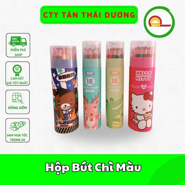 Hộp Bút Chì Màu - 12 , 18 , 24 , 36 màu ( Có Kèm Sẵn Gọt Chì )