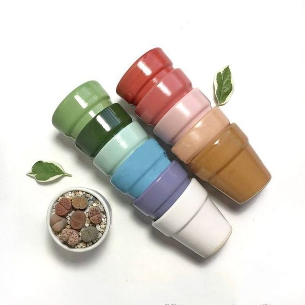 Chậu gốm, sứ cỡ nhỏ - Chậu gốm sứ mini - Chậu trồng cây để bàn, trồng sen đá - Trang trí nhà cửa