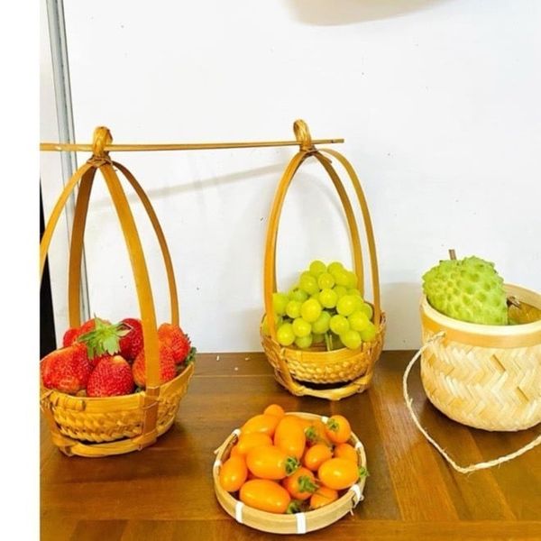 Bộ Quang Gánh mini - Quang thúng mini - Tặng kèm nón lá mini - Decor trang trí nhà cửa
