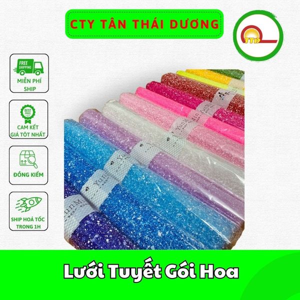 Lưới Tuyết Gói Hoa - 1 cuộn Giấy Gói Hoa Lưới Tuyết - Bản 50cm*4m