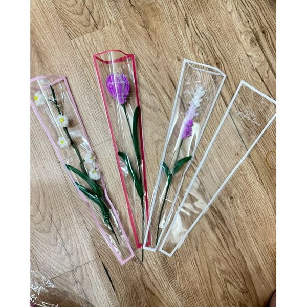 Set 10 túi đựng hoa 1 bông trong suốt
