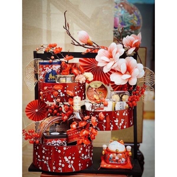 Cành Đào Giả Trang Trí Tết Dài 30Cm