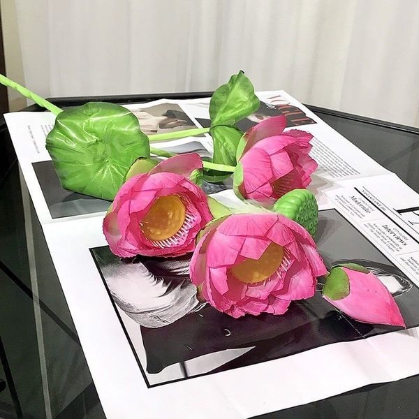 CÀNH SEN LỤA - HOA SEN THÁI . trang trí tháp oản tài lộc , cắm bình , decor cực đẹp.