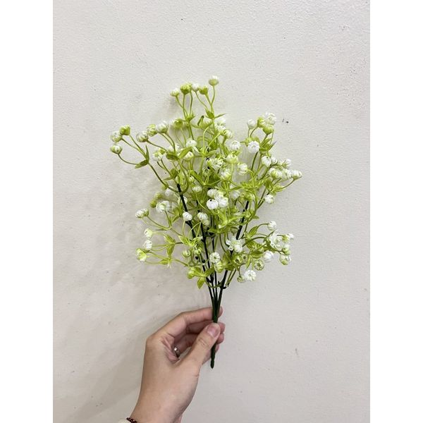 (LOẠI 1- NHIỀU NHÁNH) 1 Cụm hoa baby giả , hoa nhựa , hoa nhí , cỏ điểm . trang trí bó hoa tươi , hoa sáp