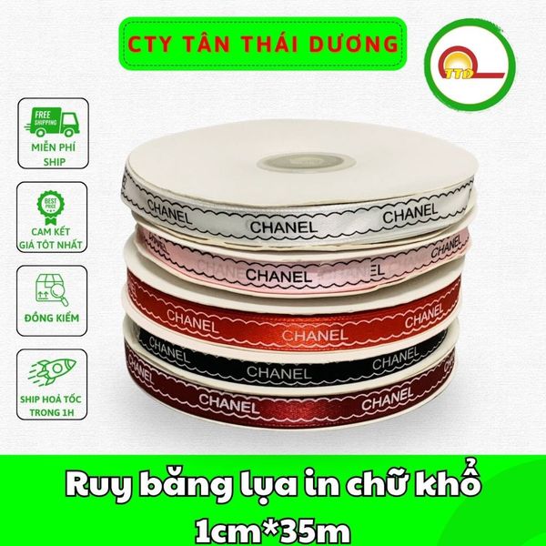 Ruy băng lụa in chữ khổ 1cm*35m