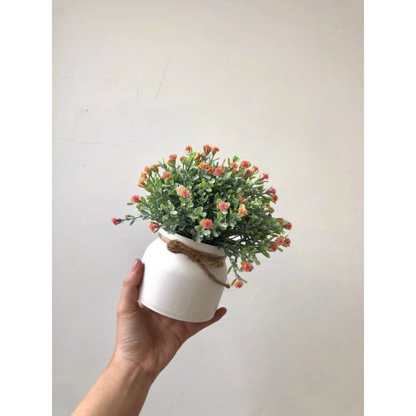 Hoa giả - Chậu hoa tú cầu để bàn, decor trang nhà nhà cửa cực đẹp
