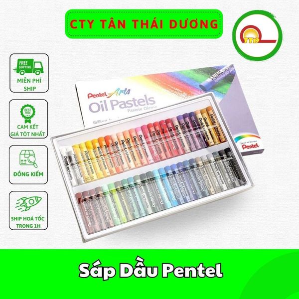 Sáp Dầu Pentel 50 Màu Chính Hãng - Hàng Cao Cấp - Loại Đẹp