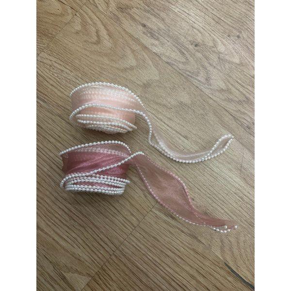 Ruy băng voan viền ngọc - loại không lõi bản 4cm