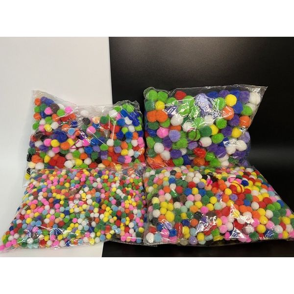 Túi 1000 hạt pompom bằng bông , trang trí , dụng cụ học tập