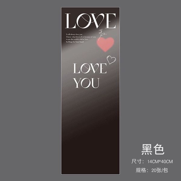 Tập 20 túi đựng hoa 1 bông chữ love khổ 14cm*40cm