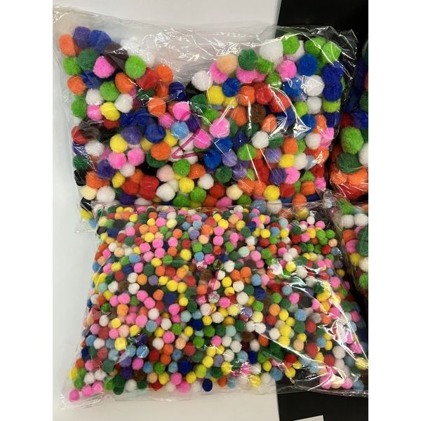 Túi 1000 hạt pompom bằng bông , trang trí , dụng cụ học tập