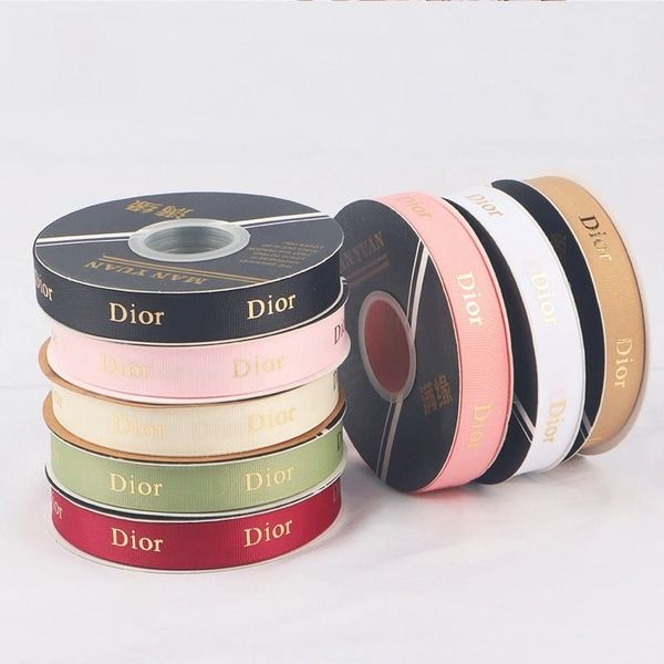 Ruy băng lụa gân in chữ DIIORR - Bản 2cm x 40met - Loại Đẹp
