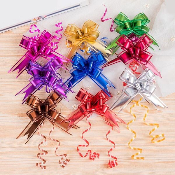 (Tập 10 chiếc) NƠ RÚT  VIỀN VOAN trang trí lẵng hoa- trang trí giỏ quà tết, trang trí xe cưới . nhiều màu sắc cực đẹp