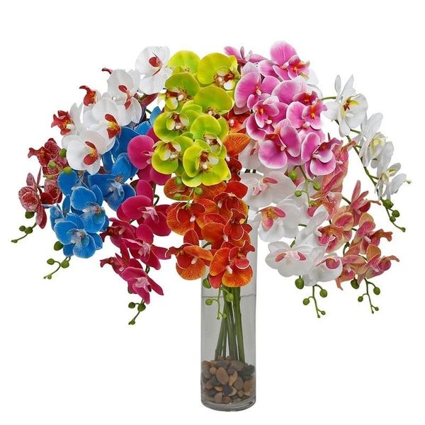 Cành hoa lan hồ điệp cao su 7 bông cao cấp - decor trang trí nhà cửa cực đẹp và sang trọng