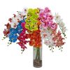 Cành hoa lan hồ điệp cao su 7 bông cao cấp - decor trang trí nhà cửa cực đẹp và sang trọng