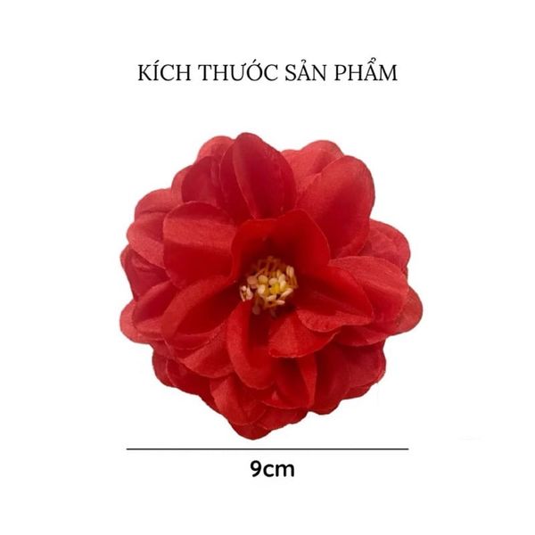 Hoa giả - Đầu bông hoa Cúc Pháp bằng vải lụa - Đầu bông hoa giả trang trí tháp oản, trang trí giỏ quà Tết